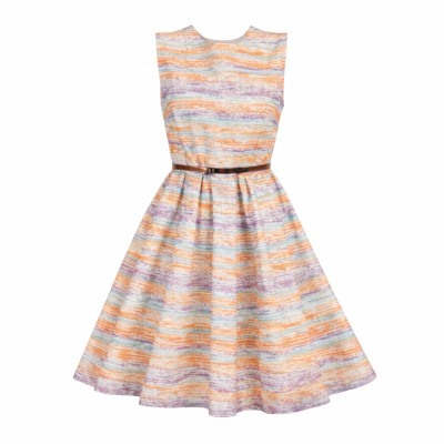 Официална дамска винтидж рокля с цветни мотиви